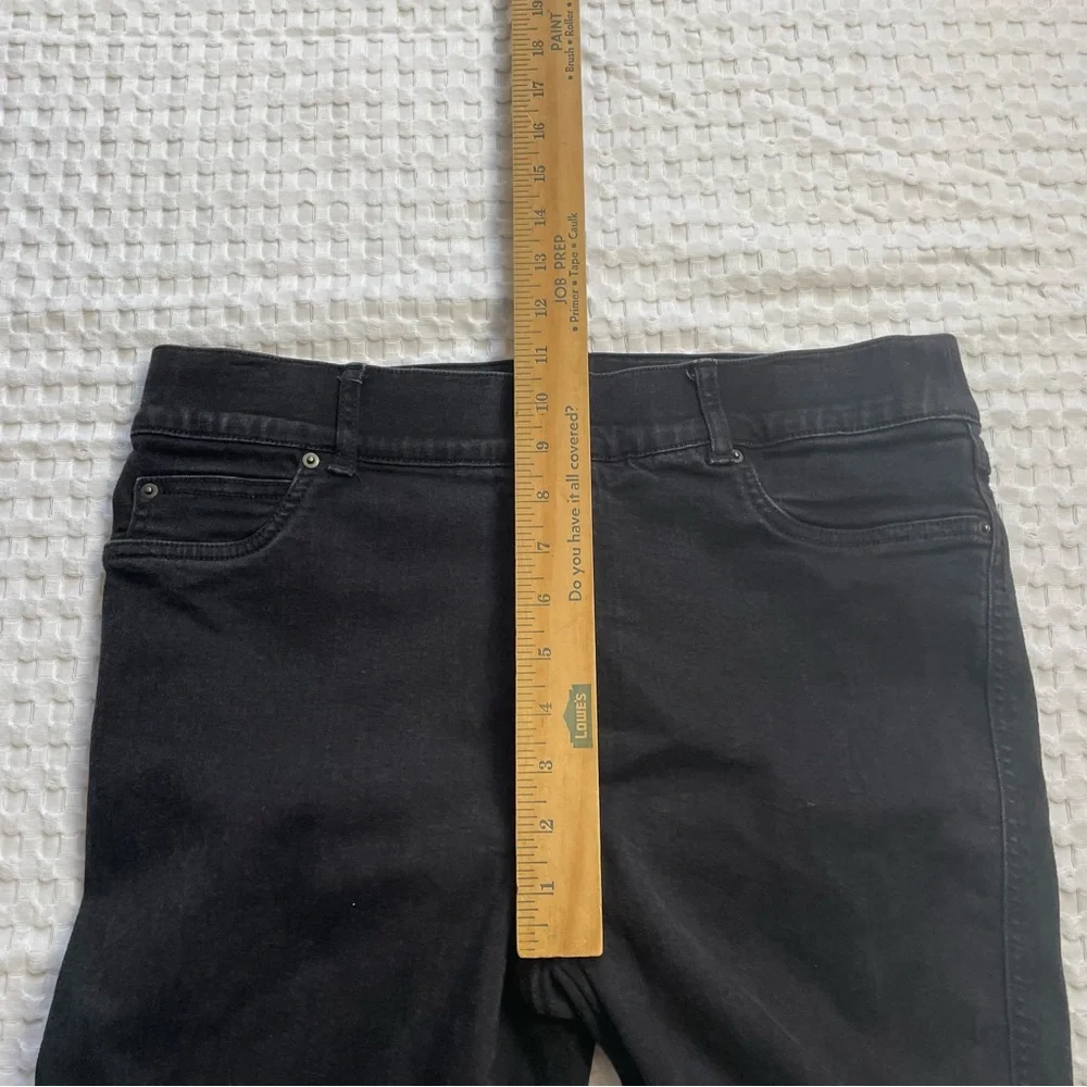 Spanx‎ Flare Jeans XL Women’s High Rise Stretch Slimming Distressed Black